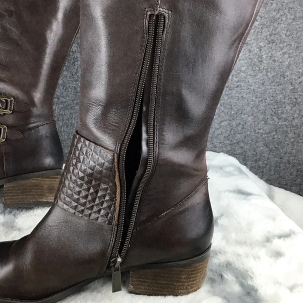 Vince Camuto Brown Leather Knee-High Boots Size 7.5‎